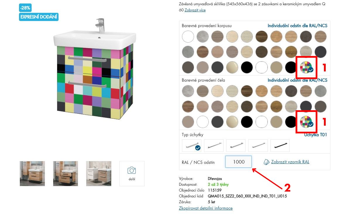 Návod na výběr barevného provedení Individual