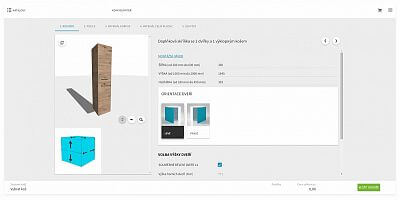 Koupelnova skřínka na míru v konfigurátoru - volba rozměrů