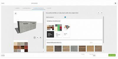 Koupelnový nábytek na míru v konfigurátoru - volba materiálu