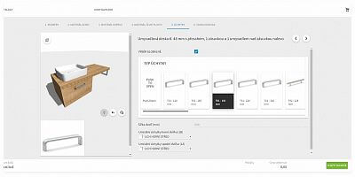 Koupelnový nábytek na míru v konfigurátoru - volba úchytky